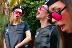 Feisty tranny group getting dicks sucked
