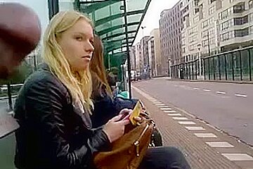 Flashing my dick in public bus stop