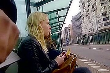 Flashing my dick in public bus stop