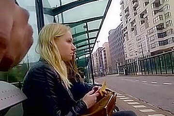 Flashing my dick in public bus stop