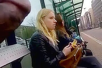 Flashing my dick in public bus stop
