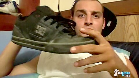 Foot Fanatic Ajax Jerks His Dick - Ajax