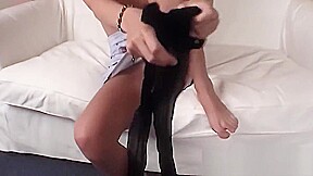 Footjob in Nylons