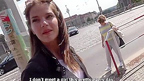 For the money a girl showed a strangers Boobs and sucked on the street   