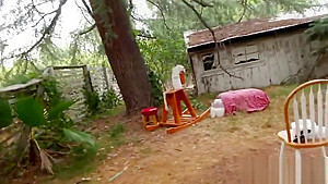 Foxy lesbos fill up their huge bums with milk and squirt it out