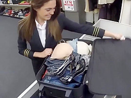 Fucking a hot stewardess in the pawn shop - XXX Pawn