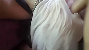Fucking and covering her pretty face