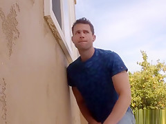Gay guy totally gets caught while he is spying on him