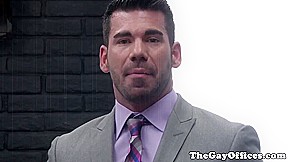 Gaysex suits jizz after giving horny advice