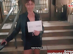 German Old Woman Make Real Sexdate Casting On Street