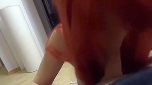 German Redhead Cum in Face
