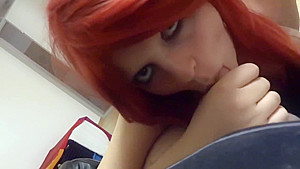German Redhead Cum in Face