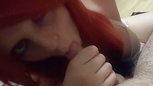 German Redhead Cum in Face