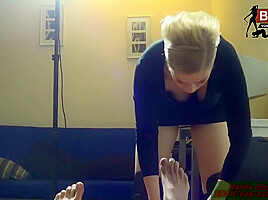 German Slave By Pov Handjob With Blond Prostitute