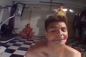 Gia Paloma in Stockings Fucks 3 Slaves