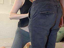 Ginger Wife Blowing Neighbors Dick