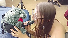 Girl Fucks Stuffed Animal Dragon Strapon