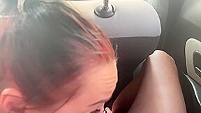 Girl Pays With A Blowjob In The Back Seat While Being Driven Home