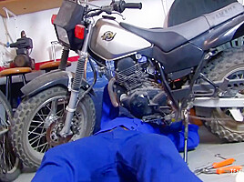 Girl With Small Tits Enjoying Hard Sex In The Garage