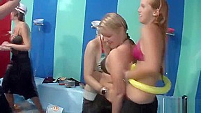 Good looking girls play with hard cocks