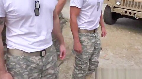 Good looking military guys went all pacifist firing loaded meatguns