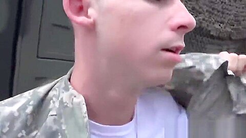 Good looking military guys went all pacifist firing loaded meatguns