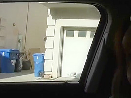 Gorgeous redhead babe with a fantastic ass gags on a cock