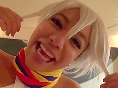 Handsome flat chested Japanese Mei Matsumoto giving a beautiful BJ