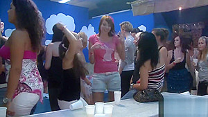 Hard core group sex in night club