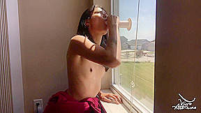 Home Alone Horny Desi Slut Sucks And Fucks Dildo On Window With Viva Athena And Mia Khalifa