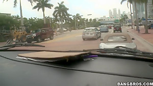 Horny dudes pick up sweet Zenya Lai and fucks her in their van