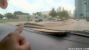 Horny dudes pick up sweet Zenya Lai and fucks her in their van