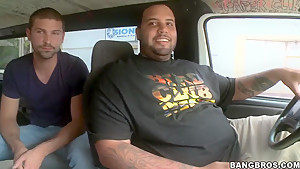 Horny dudes pick up sweet Zenya Lai and fucks her in their van