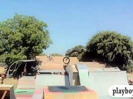 Horny sexy babes with big boobs enjoyed dirty biking