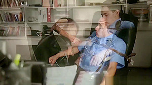 Hot Asian Ninja Gets Caught and Ties Up Cop In Office Chair and Fucks Him
