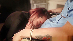 Hot Asian Ninja Gets Caught and Ties Up Cop In Office Chair and Fucks Him