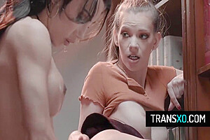 Hot Brunette Tranny Ariel Demure Fucks Her Cis Girl Friend Erin Everheart In Library 6 Min
