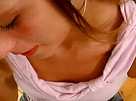 Hot German Lady Gets Her Small Boobs Sprayed With Warm Cum