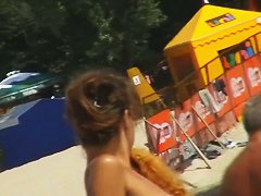 Hot beach candid babes on taking nude sunbaths caught on camera