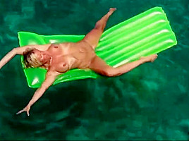 Hot blonde milf naked in ocean on public beach 2