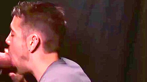 Hot glory hole blowjob and deepthroat with twink and Step daddy