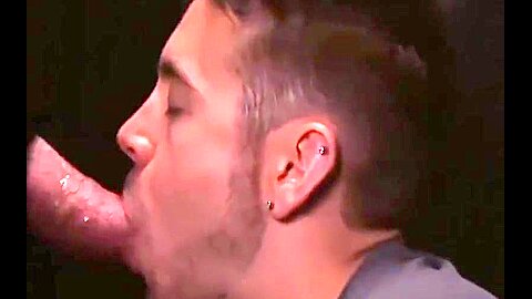 Hot glory hole blowjob and deepthroat with twink and Step daddy