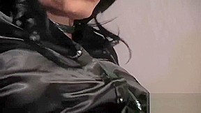 Hot raven-haired babe has her pussy plugged