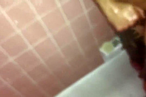 Hot tranny Athena Addams shower blowjob with cumshot