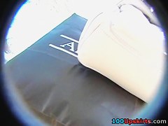 Hotly caught upskirt thongs