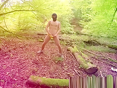 Hottest Twink ever gets off in the woods ALMOST CAUGHT