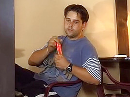 Husband watching wife gangbanged in restaurant