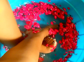 Indian mistress feet washing HD