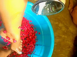 Indian mistress feet washing HD