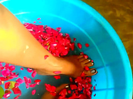 Indian mistress feet washing HD